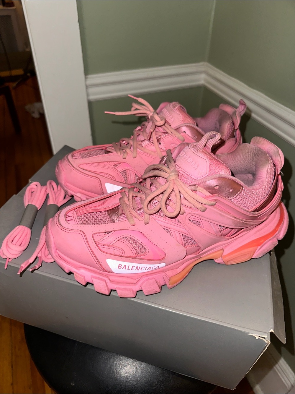 Balenciaga Pink Chunky Trainer Sneakers
